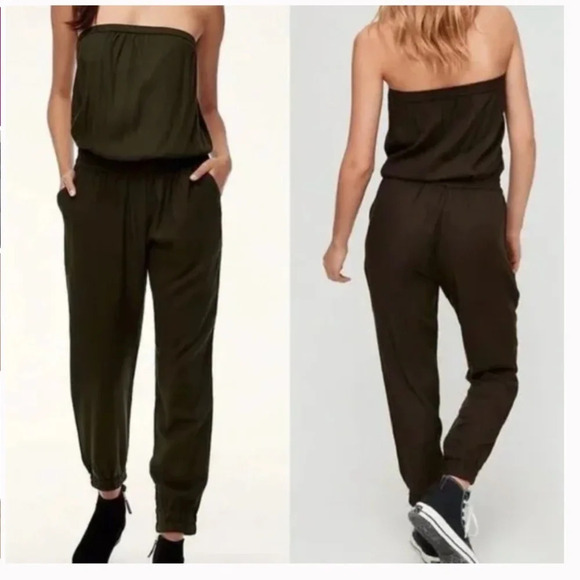 Aritzia Azure Skies Tabata Black Strapless Jumpsuit Size Small - Picture 1 of 6